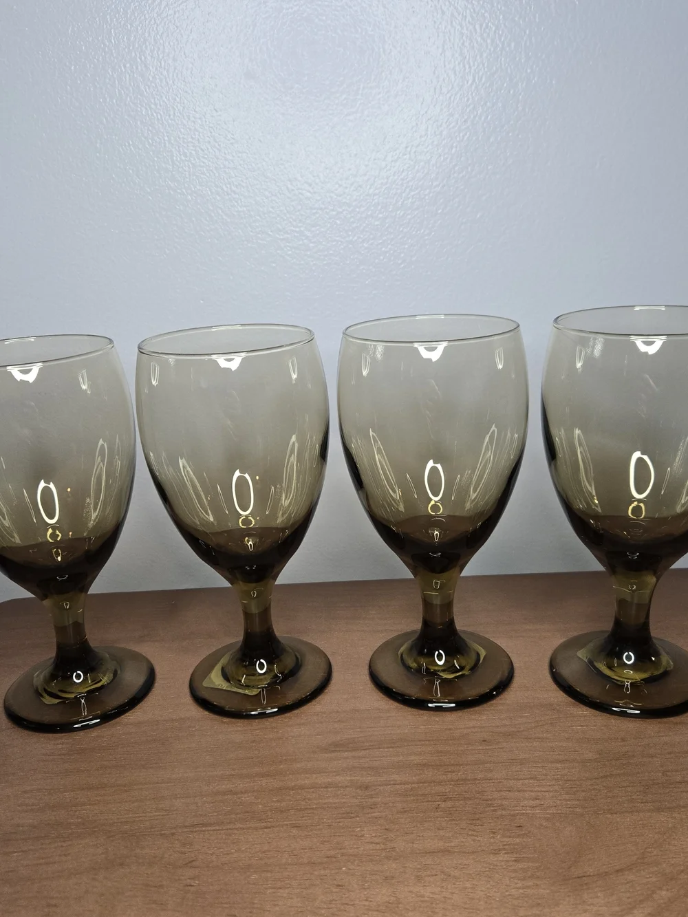 Libbey Amber-Tinted Stemmed Wine Glasses - Set of 4